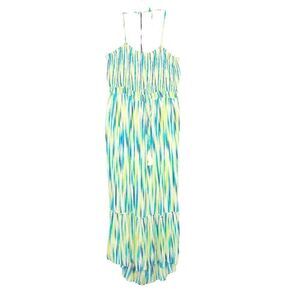 NWT Davi & Dani Women’s Blue Green Caribbean Vibes Maxi Dress Size 2XL Vacation